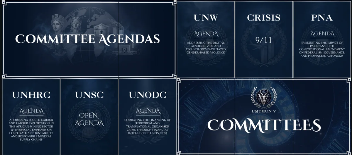 UMTMUN 2026 committee agenda artwork